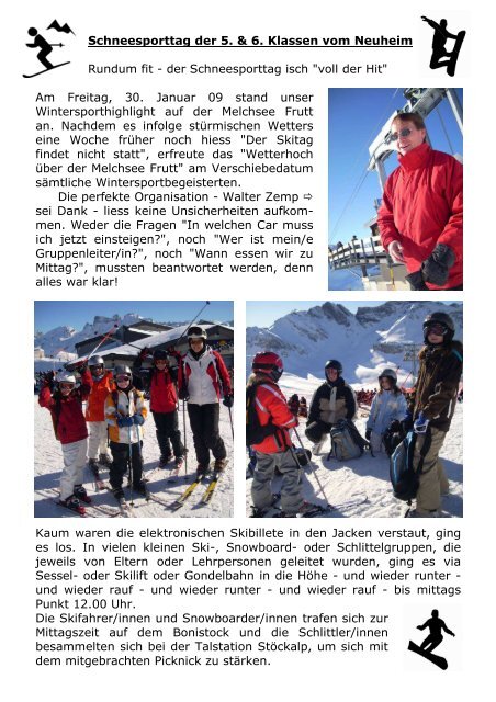 der Schneesporttag isch "voll der Hit" - Schule-Eschenbach
