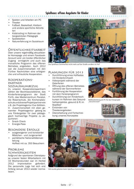 Jahresbericht 2012 - Schule der Phantasie Fürth