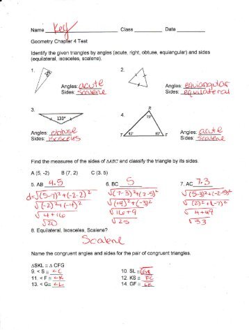 In-Class Chapter 4 Practice Test Answers