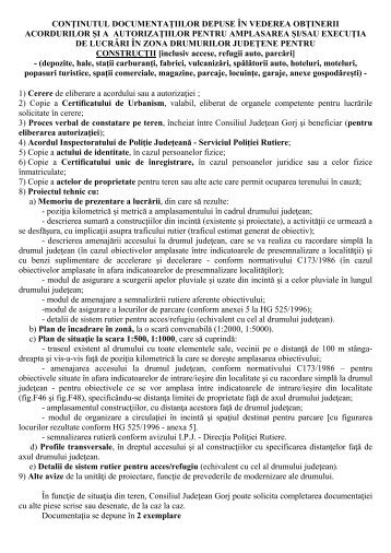 Acte necesare pentru: - obtinerea acordului prealabil - Consiliul ...