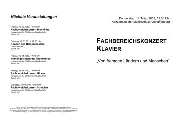 Programm Klavier 2013 - StÃ¤dtische Musikschule Aschaffenburg