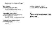 fachbereichskonzert klavier - StÃ¤dtische Musikschule Aschaffenburg
