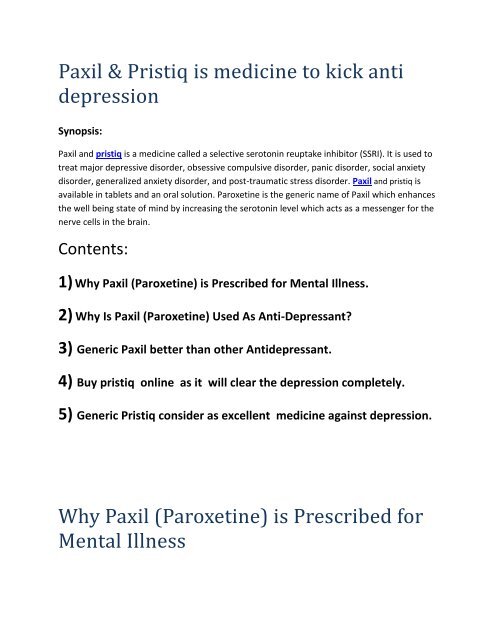 Buy Paxil Online Usa