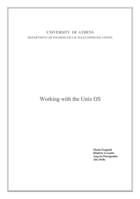 Working with the Unix OS