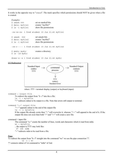 Working with the Unix OS