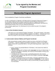 LMIEC Mentoring Partnership Agreement – Mentor & Mentee - Allies