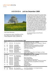 A G E N D A    Juli bis Dezember 2009 - Ref. Kirchgemeinde Horw