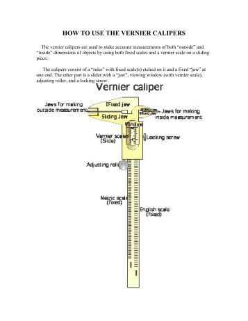 HOW TO USE THE VERNIER CALIPERS