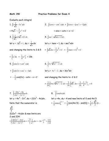 Exam 4 Warm Up Solutions