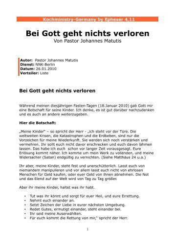 Bei Gott geht nichts verloren - Kochministry-Germany