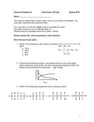 1 Organic Chemistry Final Exam (100 pts) Fall 2010 - Courses