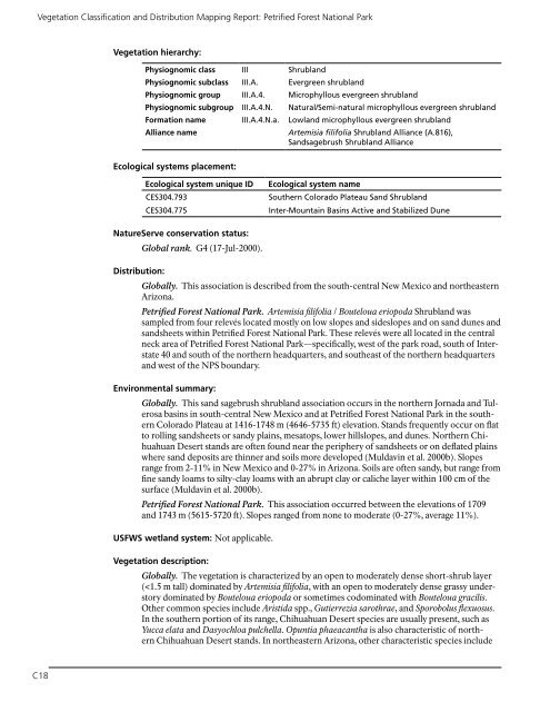 Vegetation Classification and Mapping Project Report - USGS