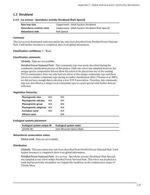 Vegetation Classification and Mapping Project Report - USGS