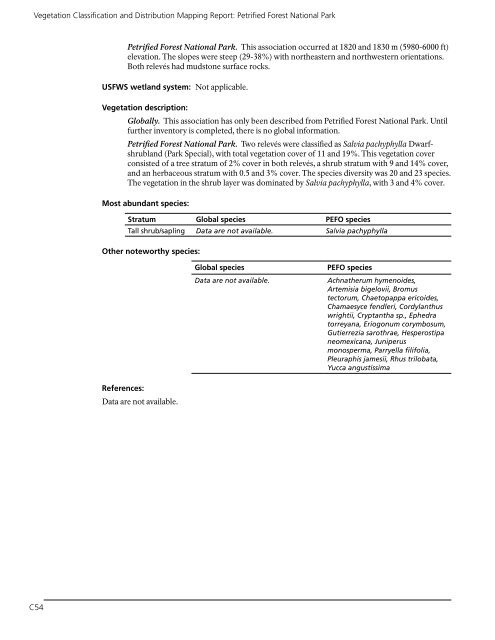 Vegetation Classification and Mapping Project Report - USGS