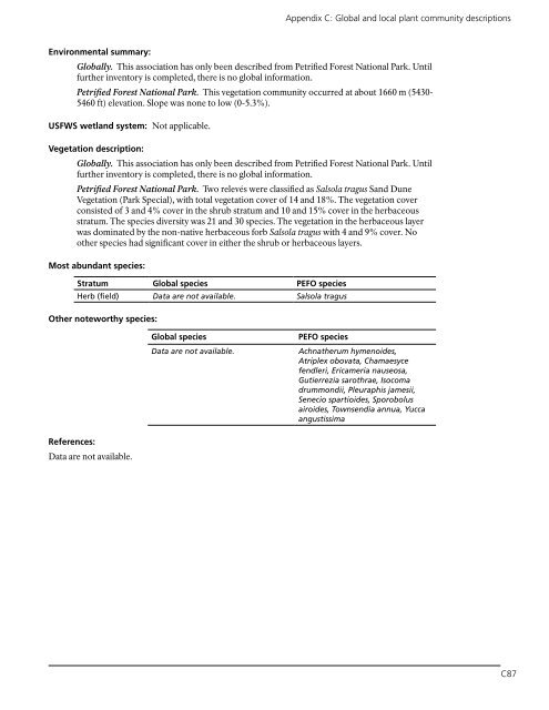 Vegetation Classification and Mapping Project Report - USGS