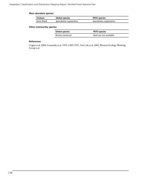 Vegetation Classification and Mapping Project Report - USGS