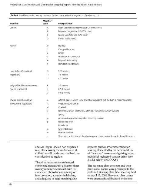 Vegetation Classification and Mapping Project Report - USGS