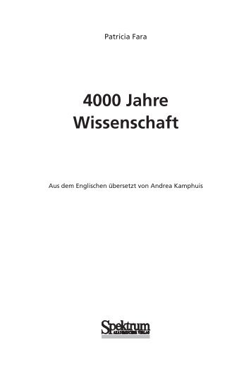 Leseprobe aus "4000 Jahre Wissenschaft" - Scinexx