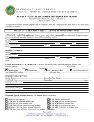 Alcoholic Beverage Permit Application - Islamorada, Village of Islands