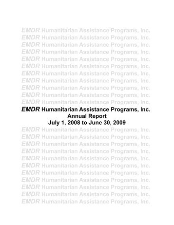EMDR HAP 2009 Annual Report - EMDR Humanitarian Assistance ...