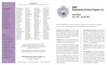 EMDR HAP 2012 Annual Report - EMDR Humanitarian Assistance ...