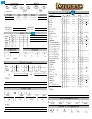 Custom Pathfinder Character Sheet - Form fill Interactive