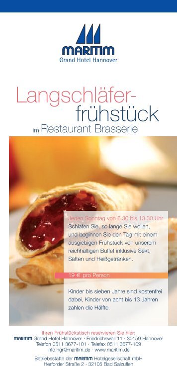 Flyer LangschlÃ¤ferfrÃ¼hstÃ¼ck-Brunchbuffet (PDF) - Restaurants ...