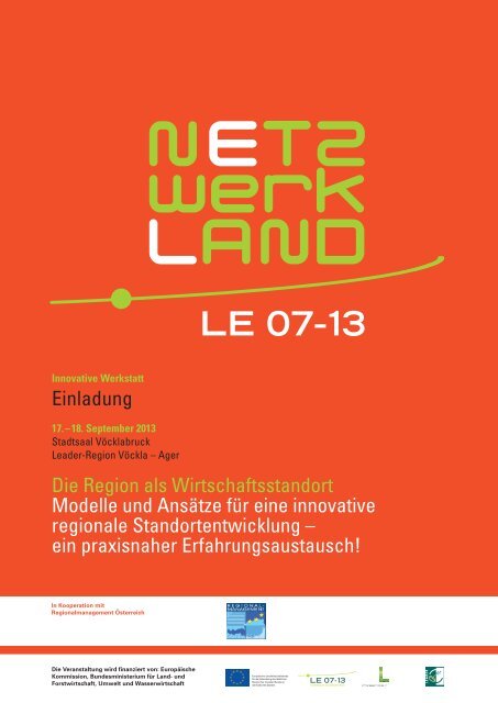 Innovative Werkstatt - Region als Wirtschaftsstandort