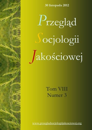 Pobierz wydanie - Qualitative Sociology Review