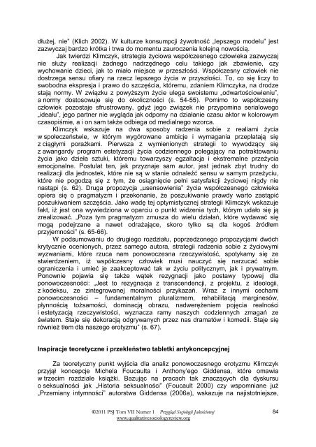 Pobierz wydanie - Qualitative Sociology Review