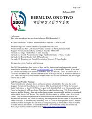 BERMUDA ONE-TWO NEWSLETTER - Bermuda 1-2