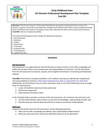 ECIA Director Professional Development Plan Template - Early ...