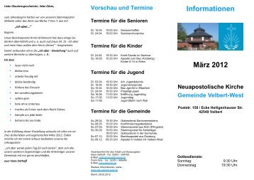 18.03. So 09:30 Uhr Gottesdienst - Die Gemeinde Velbert-West