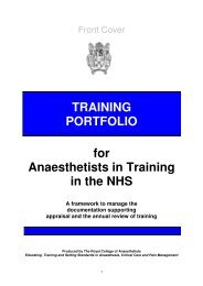 TRAINING PORTFOLIO for Anaesthetists in Training in the NHS
