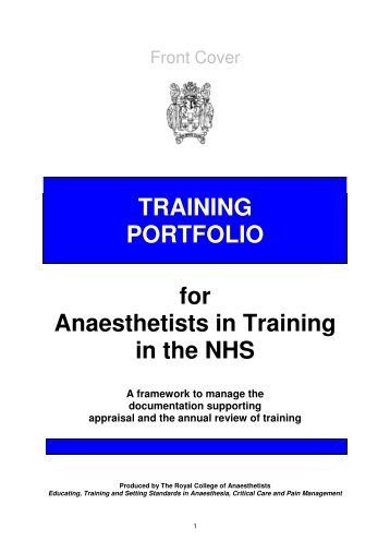 TRAINING PORTFOLIO for Anaesthetists in Training in the NHS