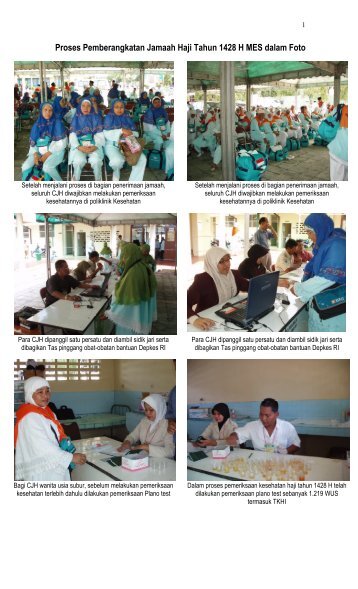 Proses Pemberangkatan Jamaah Haji Tahun 1428 H MES dalam Foto