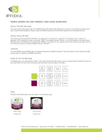 NVIDIA GEFORCE MX 4000 PRODUCT LOGO USAGE GUIDELINES