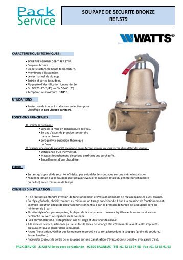 SOUPAPE DE SECURITE WATTS 174A