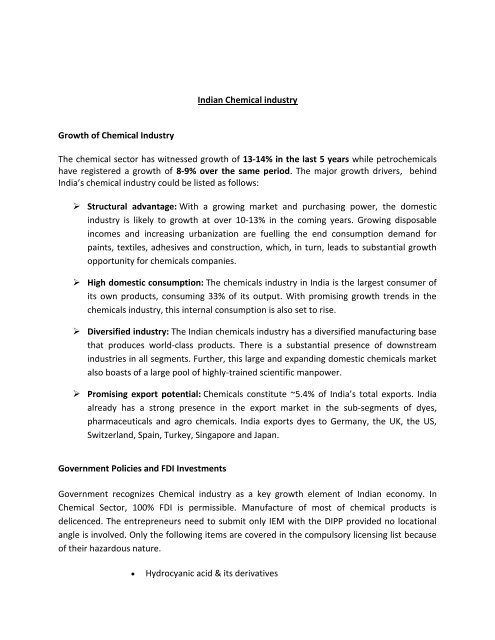 Chemical Petrochemical Sector Chemical Petrochemical Sector