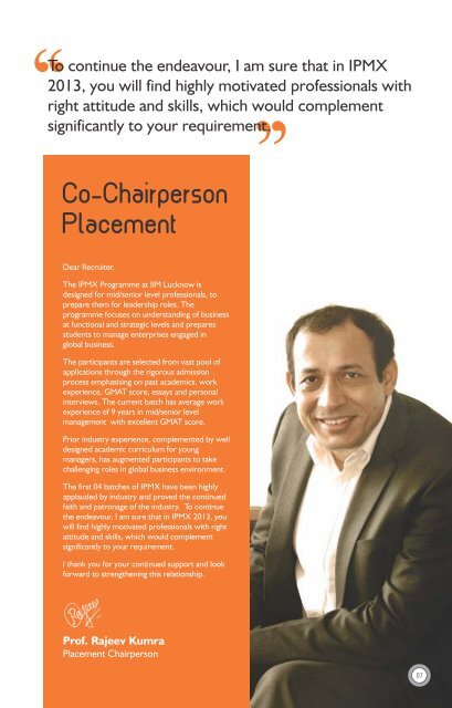 IPMX Placement Brochure - Indian Institute of Management, Lucknow