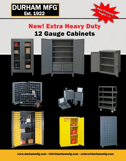 Durham Heavy Duty Welded 14 Gauge Steel Cabinet with 176 Bins, DC48-176-95,  24 Length x 48 Width x 78 Height