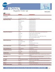 Frozen Supplier Lineup - Dot Foods