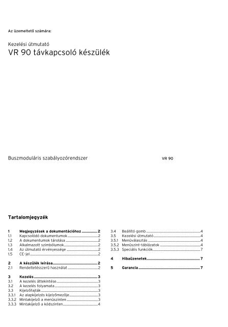 VR 90 tÃ¡vkapcsolÃ³ kÃ©szÃ¼lÃ©k - Vaillant