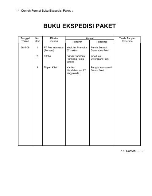 14 Contoh Format Buku Ek