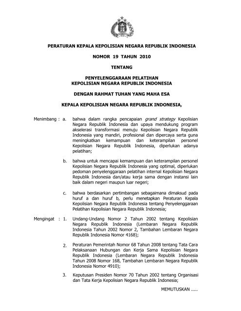 Perkap Pelatihan Polri Ppid Polri