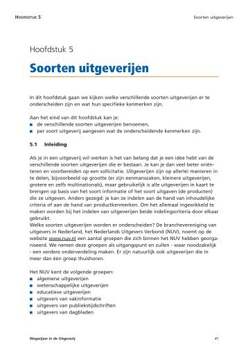 Soorten uitgeverijen - Het Uitgeverijbedrijf