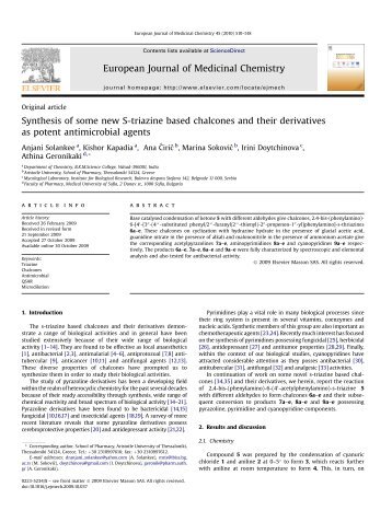 Synthesis of some new S-triazine based ... - Ddg-pharmfac.net