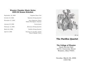 The Pacifica Quartet - Wooster Chamber Music Series