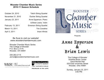 Anne Epperson & Brian Lewis - Wooster Chamber Music Series
