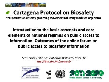 Cartagena Protocol on Biosafety - Biosafety Clearing-House